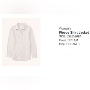 Women's Cream Fleece Shirt Jacket